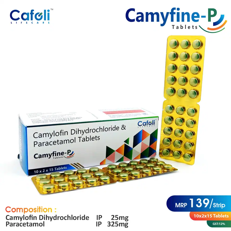 Camyfine P Tablets Camylofin Dihydrochloride 50 mg+ Paracetamol 325 mg